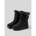 Women's Quilted Snow Boots with Fur Trim