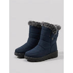 Women's Quilted Snow Boots with Fur Trim