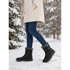 Women's Quilted Snow Boots with Fur Trim