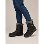 Women's Quilted Snow Boots with Fur Trim