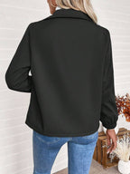 Women's Relaxed Shearling Jacket with Sherpa Lining