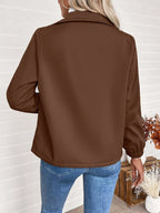 Women's Relaxed Shearling Jacket with Sherpa Lining