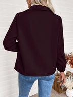 Women's Relaxed Shearling Jacket with Sherpa Lining