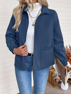 Women's Relaxed Shearling Jacket with Sherpa Lining