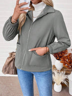 Women's Relaxed Shearling Jacket with Sherpa Lining