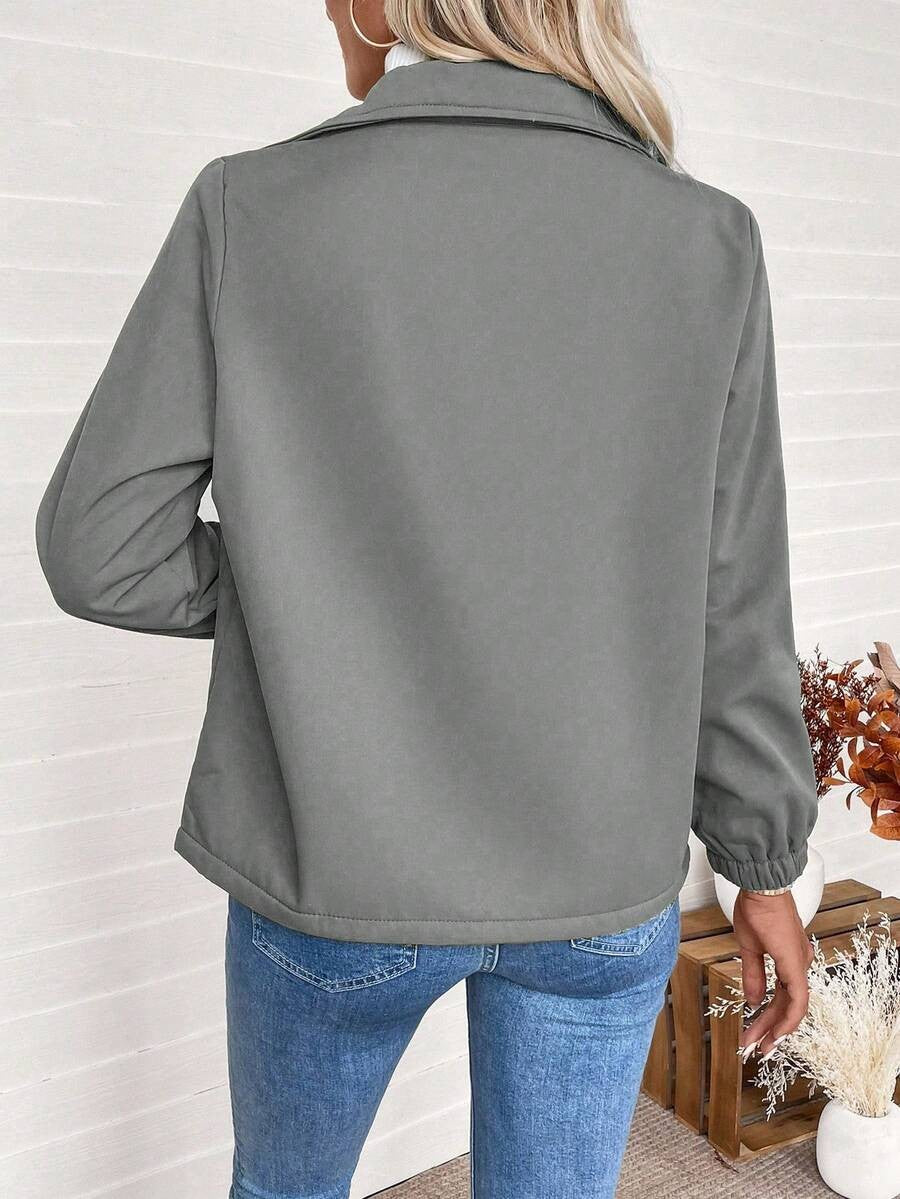 Women's Relaxed Shearling Jacket with Sherpa Lining