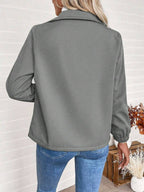 Women's Relaxed Shearling Jacket with Sherpa Lining