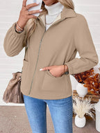 Women's Relaxed Shearling Jacket with Sherpa Lining