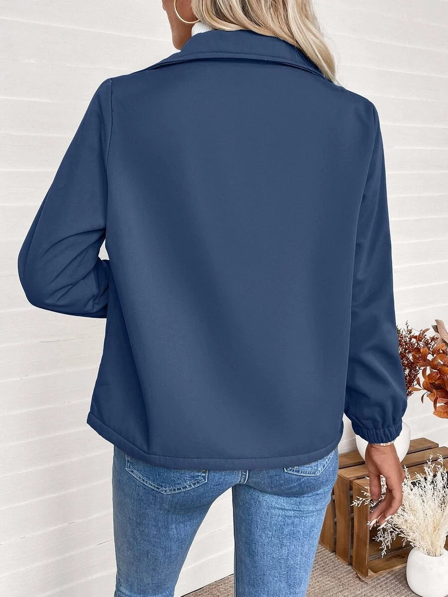 Women's Relaxed Shearling Jacket with Sherpa Lining