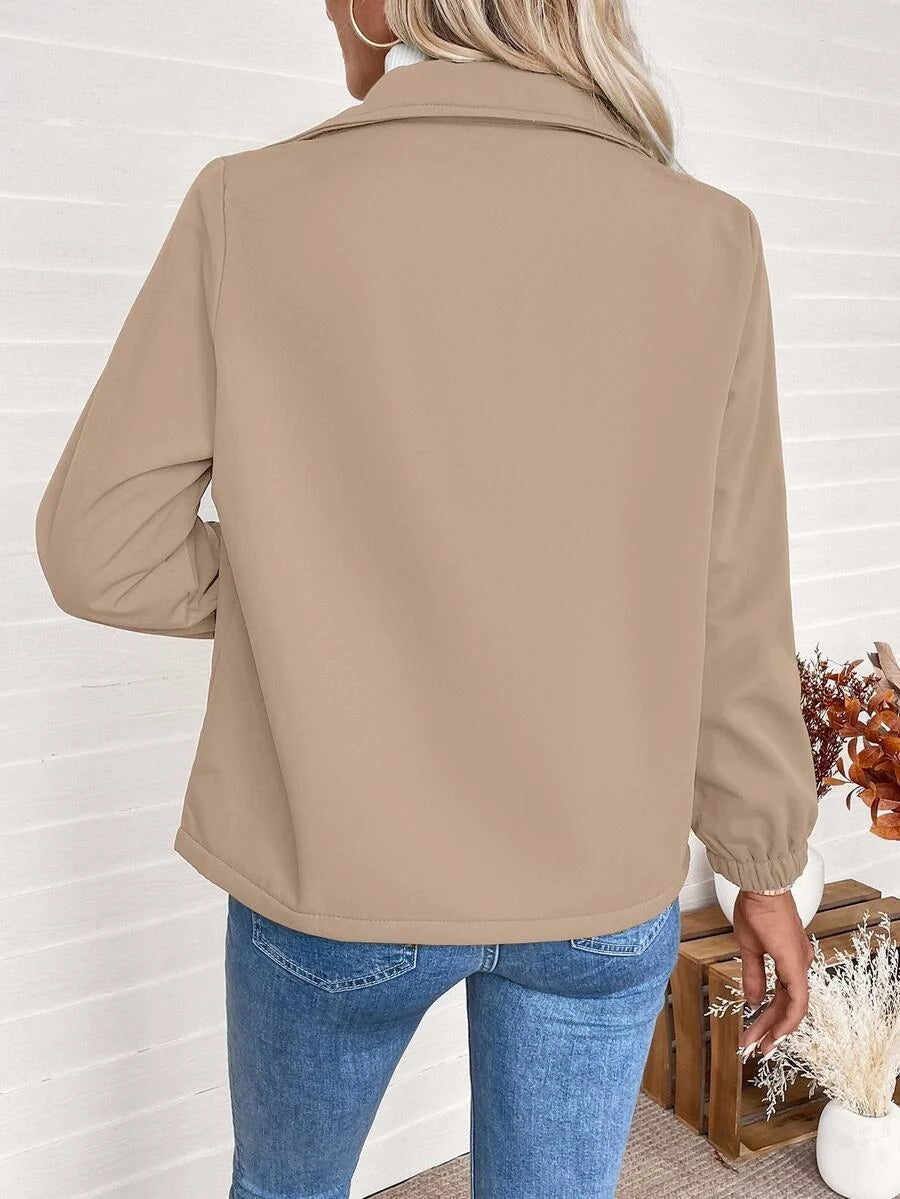 Women's Relaxed Shearling Jacket with Sherpa Lining
