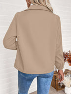 Women's Relaxed Shearling Jacket with Sherpa Lining