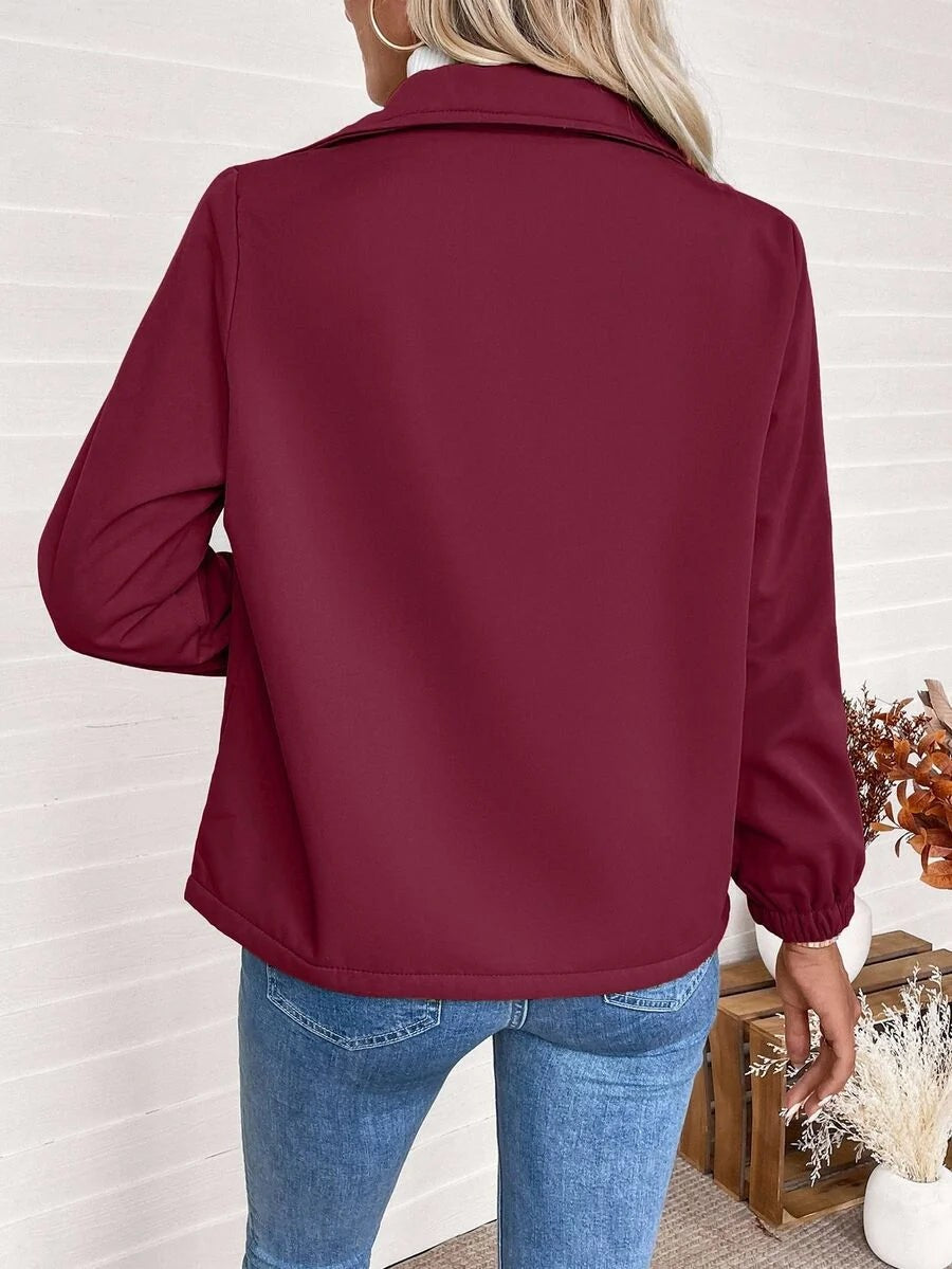 Women's Relaxed Shearling Jacket with Sherpa Lining