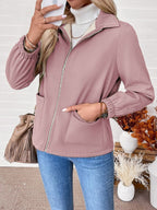 Women's Relaxed Shearling Jacket with Sherpa Lining
