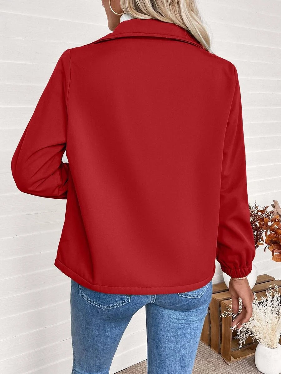 Women's Relaxed Shearling Jacket with Sherpa Lining