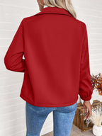 Women's Relaxed Shearling Jacket with Sherpa Lining