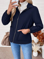 Women's Relaxed Shearling Jacket with Sherpa Lining