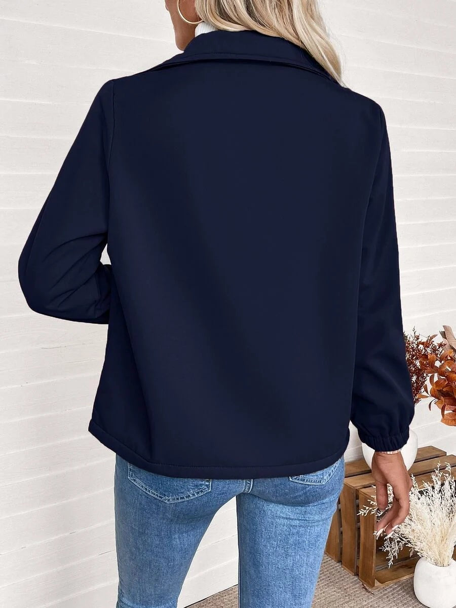 Women's Relaxed Shearling Jacket with Sherpa Lining