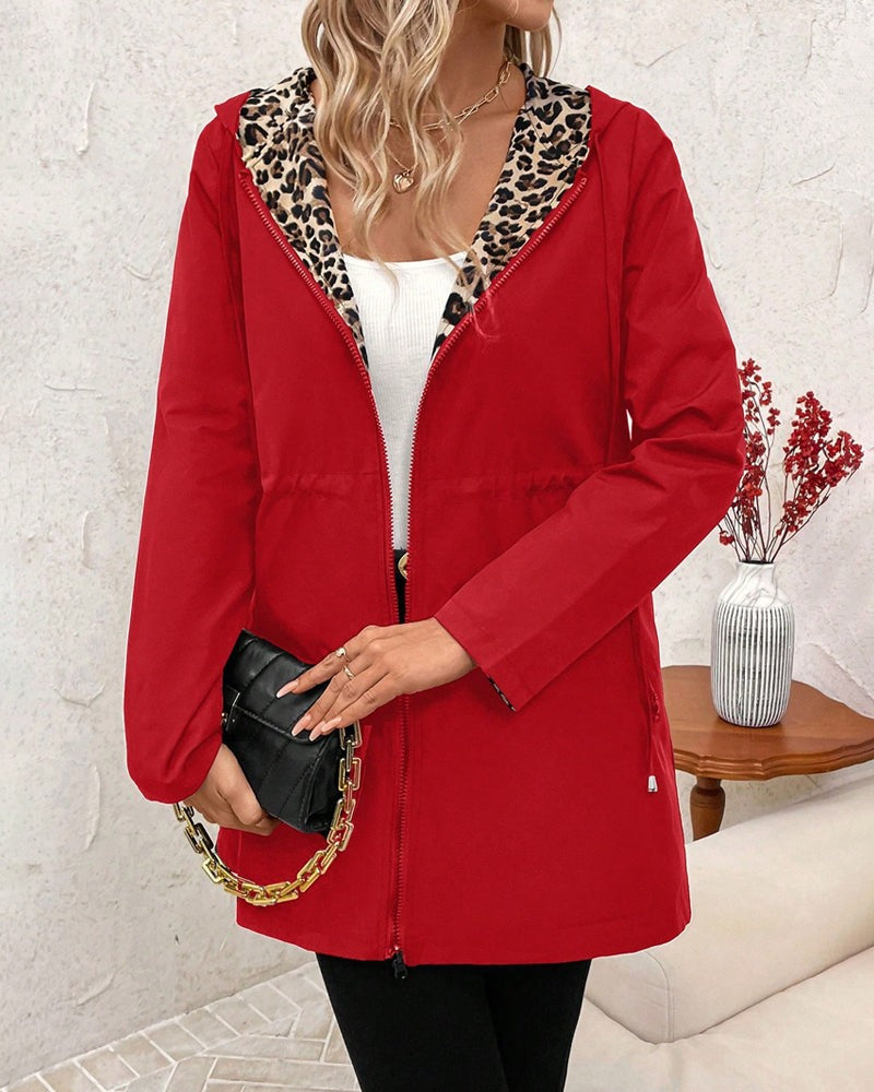 Women's Reversible Leopard Print Coats
