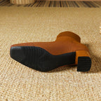 Women's Ribbed Knit Block Heel Ankle Boots