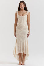 Women's Ruched Bodycon Maxi Wedding Guest Dress