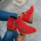 Women's Side-Zip Block Heel Ankle Boots
