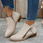 Women's Side-Zip Block Heel Ankle Boots