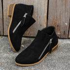 Women's Side-Zip Block Heel Ankle Boots