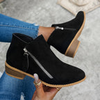 Women's Side-Zip Block Heel Ankle Boots