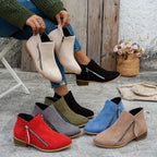 Women's Side-Zip Block Heel Ankle Boots