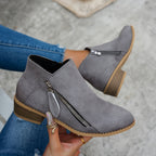 Women's Side-Zip Block Heel Ankle Boots
