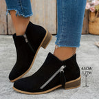 Women's Side-Zip Block Heel Ankle Boots