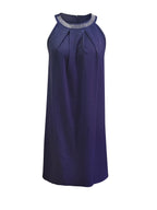 Women's Sleeveless Party Dresses with Embellished Neckline