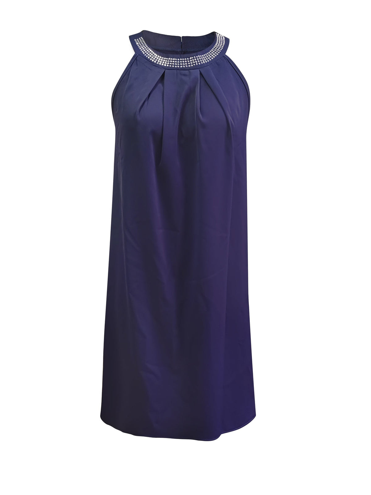 Women's Sleeveless Party Dresses with Embellished Neckline