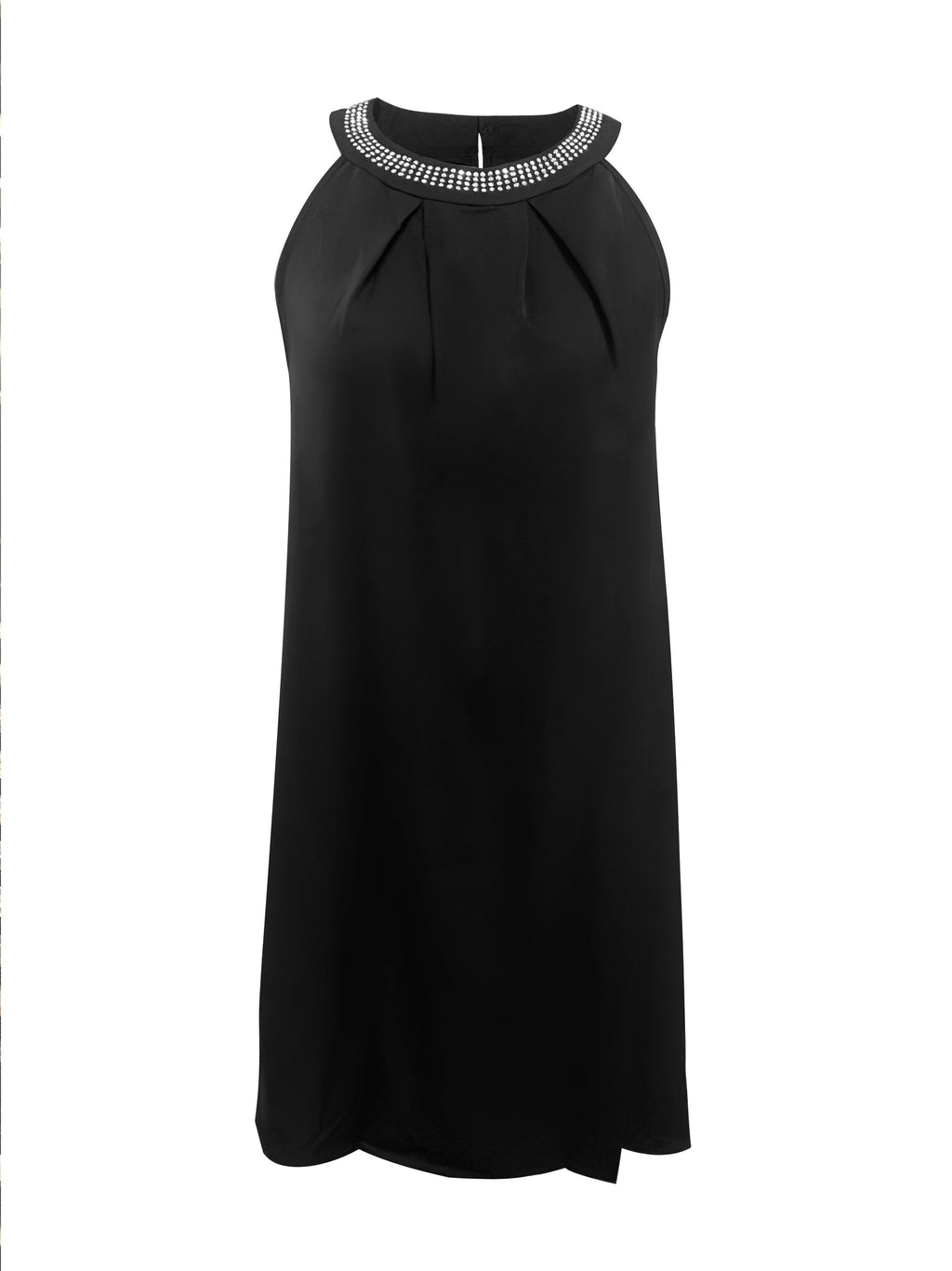 Women's Sleeveless Party Dresses with Embellished Neckline