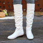 Women's Slouch Knee High Boots with Low Heel