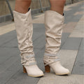 Women's Slouchy Knee High Boots with Block Heel