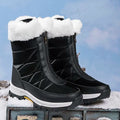 Women's Snow Boots with Faux Fur Cuff and Side Zip