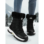 Women's Snow Boots with Plush Lining and Lace-Up Front