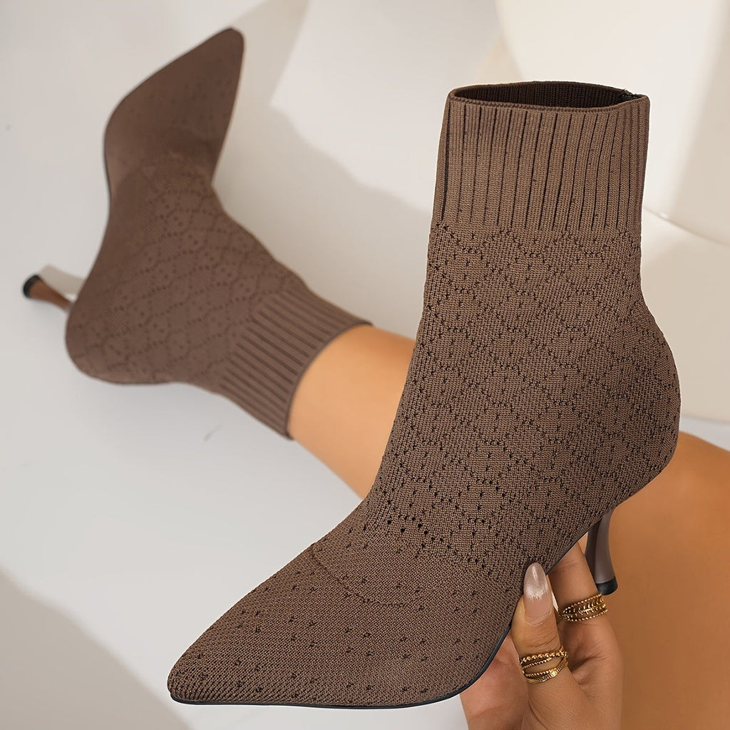 Women's Sock-Style Pointed Toe Ankle Boots