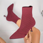 Women's Sock-Style Pointed Toe Ankle Boots