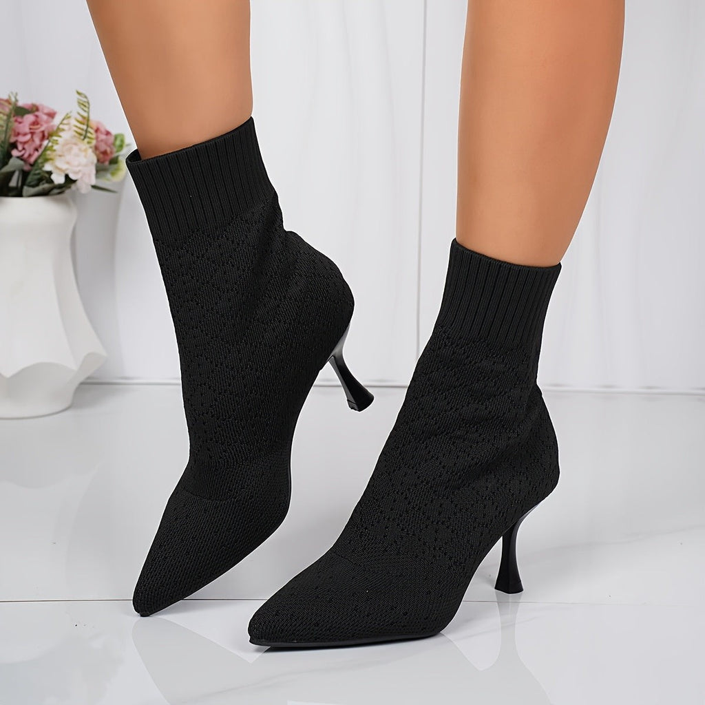 Women's Sock-Style Pointed Toe Ankle Boots