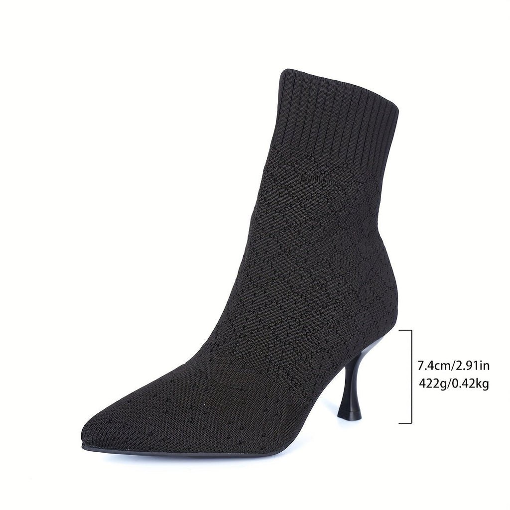 Women's Sock-Style Pointed Toe Ankle Boots