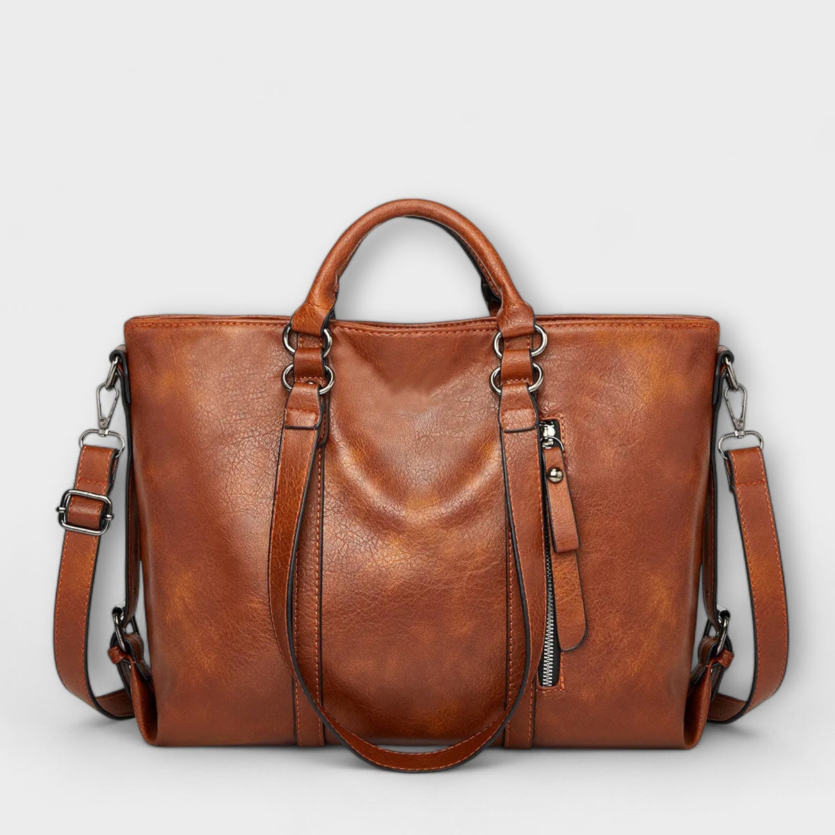 Women's Structured Tote Bag with Removable Shoulder Strap