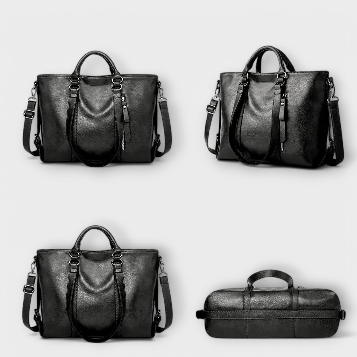 Women's Structured Tote Bag with Removable Shoulder Strap