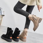 Women's Suede Snow Boots with Fleece Lining
