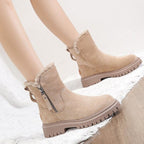 Women's Suede Snow Boots with Fleece Lining