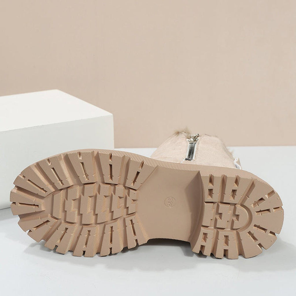 Women's Suede Snow Boots with Fleece Lining