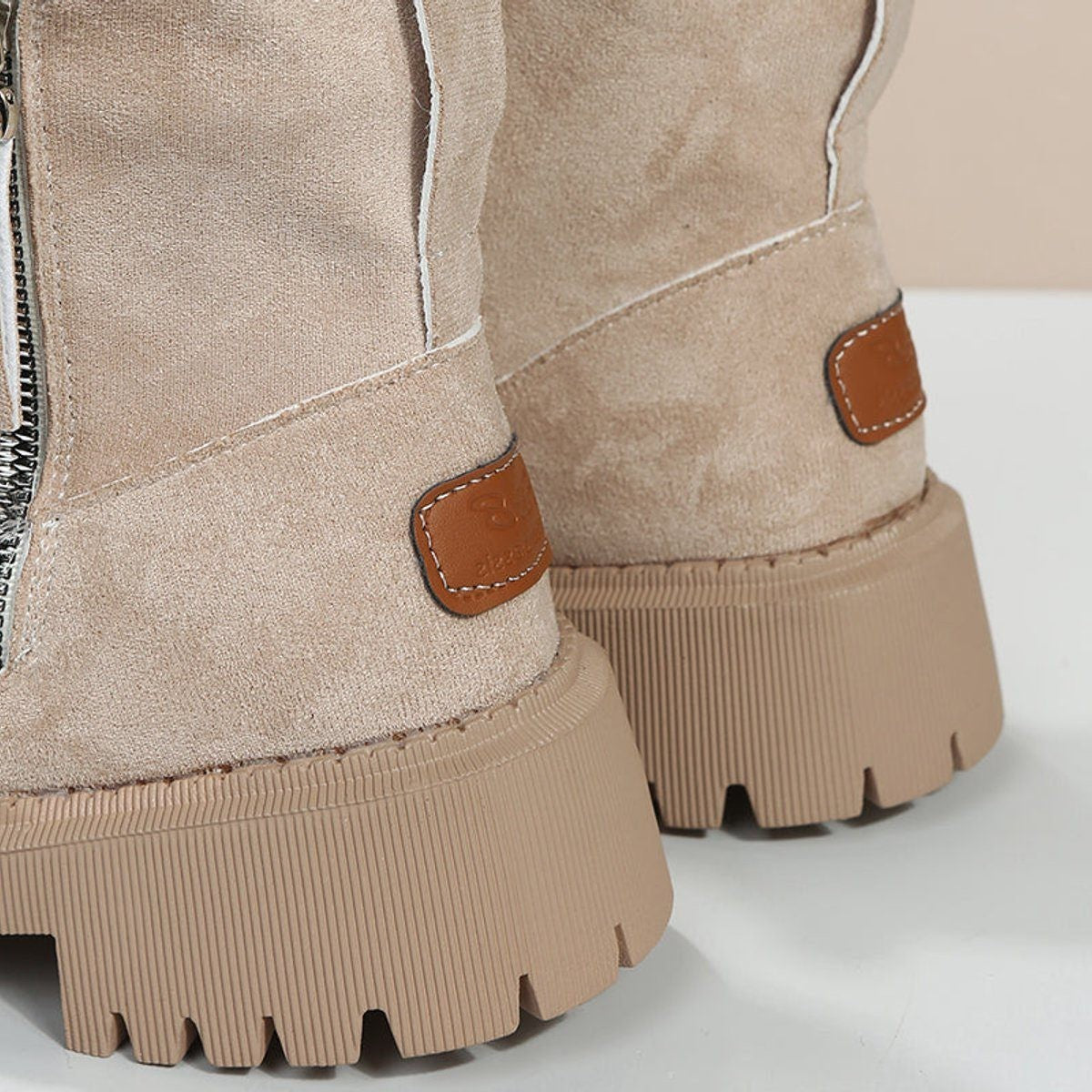 Women's Suede Snow Boots with Fleece Lining