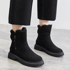 Women's Suede Snow Boots with Fleece Lining