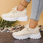 Women's Trainers with Cushioned Sole and Lace-Up Front